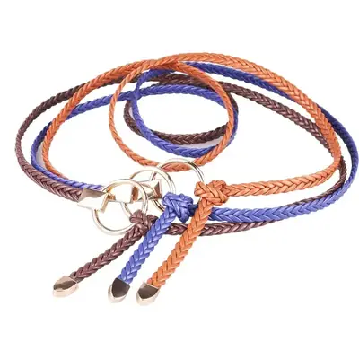 Red Braided Women's Belt with Gold Clasp