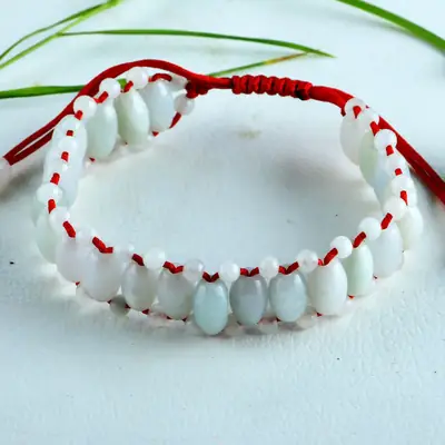 Jade Pearl Bracelet Red Rope for Men Women