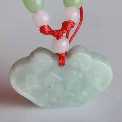 Jadeite Peace Lock Pendant for Elderly Long Life