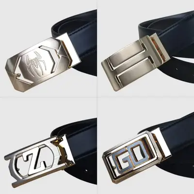 Men's Genuine Leather Belt with Silver Buckle