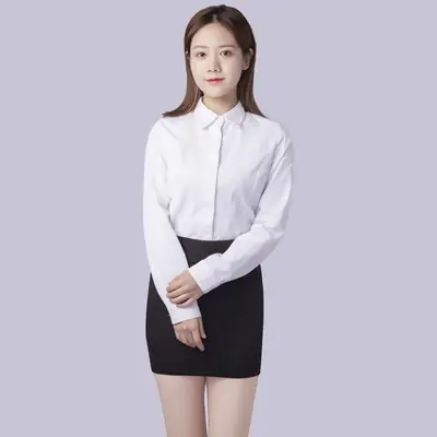 Men White Button-Down Shirt with Black Skirt