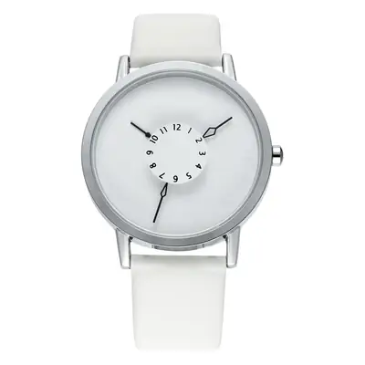 Men's White Strap Quartz Watch for Students
