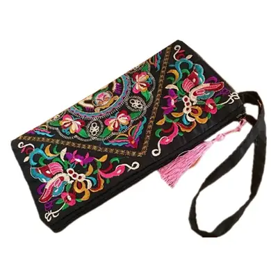 Ethnic Embroidered Women's Wallet with Tassel