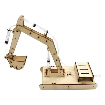 Wooden Hydraulic Excavator Toy for Kids STEM Learning