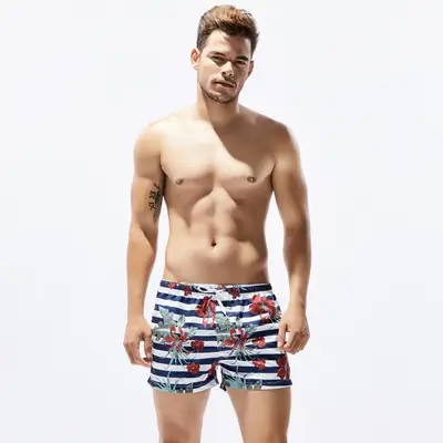 Men Printed Cotton Shorts Quick Dry Loose Summer Wear
