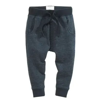 Thick Knitted Boys Pants Blue Drawstring Waist