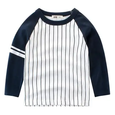 Children's Long Sleeve Striped T-Shirt Navy White