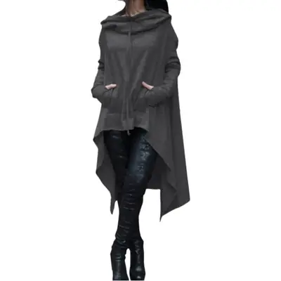 2023 Blue Long Hooded Sweater for Women