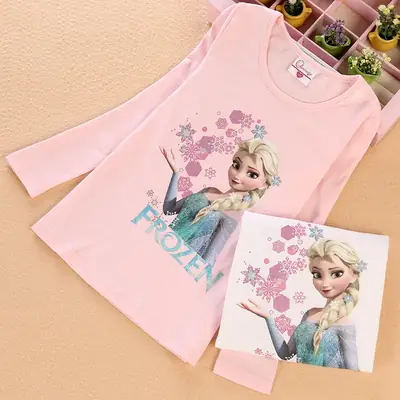 Girls Frozen Print Long Sleeve T-Shirt Pink