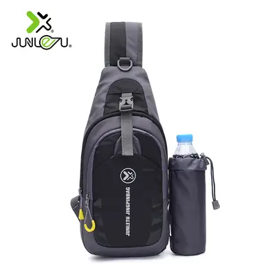Men's Waterproof Nylon Chest Bag with Water Bottle