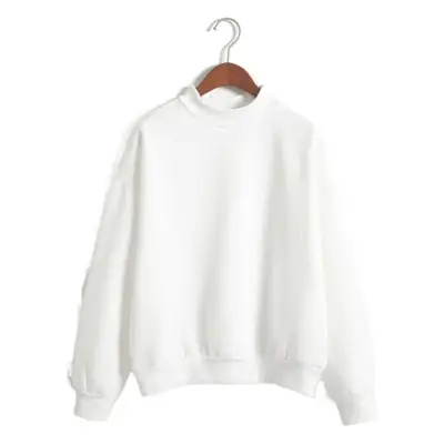 Women Light Blue Loose Sweatshirt High Collar Baseball Suit