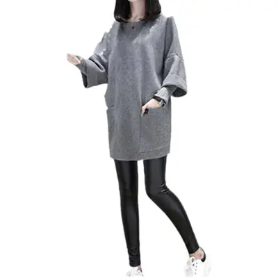 2025 Autumn/Winter Loose Patchwork Long Sleeve Coat for Chubby Women