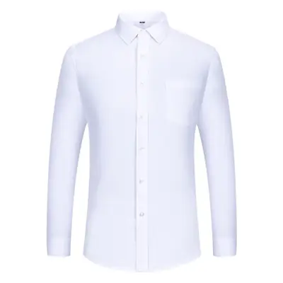 Men's White Slim Fit Long Sleeve Shirt