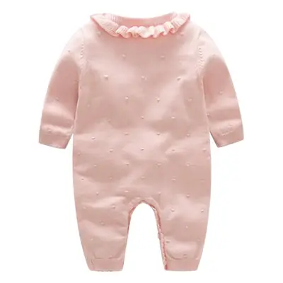 Red Ruffled Baby Wool Full Body Suit for Girls