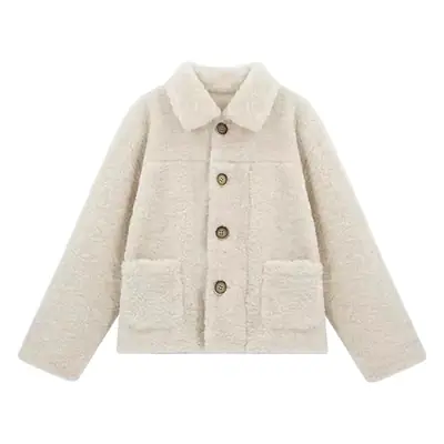 Lamb Wool Fleece Jacket for Small Women Lazy Style Autumn Winter 2025