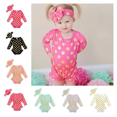 2025 Cotton Baby Girl Polka Dot Long Sleeve Top 0-2Y