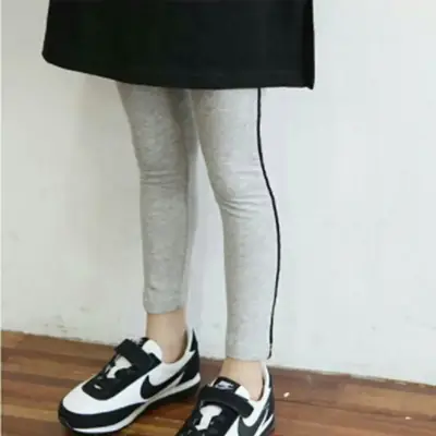 White Korean Style Elastic Leggings for Girls