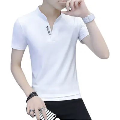 Men's Black Korean Style Short Sleeve T-Shirt