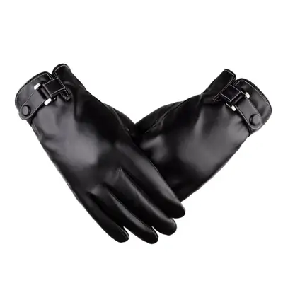 Winter Touch Screen Gloves for Men Women Brown Leather Warm Waterproof