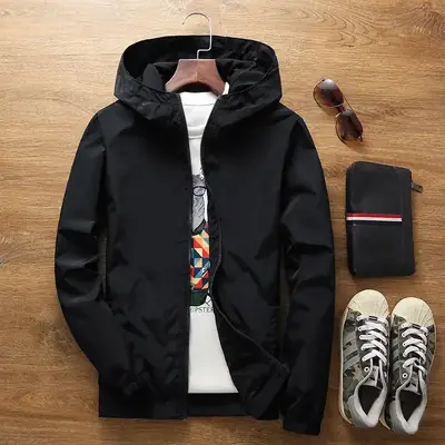 Men's White Windbreaker Jacket Large Factory Direct