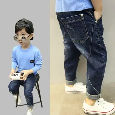 Boys Fleece Lined Jeans Medium Large Korean Style
