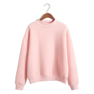 Women Velvet Sweatshirt Beige Turtleneck Loose Winter