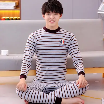 Autumn Striped Pajama Set for Boys & Girls