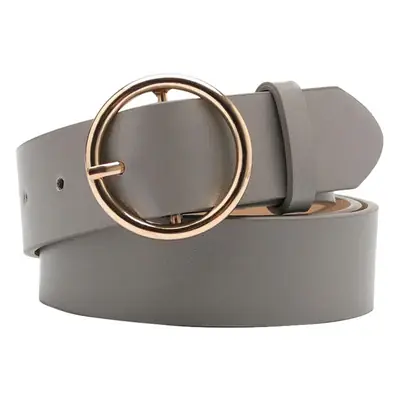 Women's Round Buckle Belt Brown Purple Casual Fashion