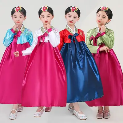 New Korean-style Princess Dress for Girls Red Blue