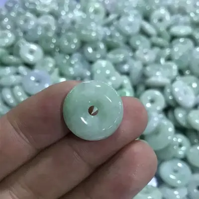 Green Natural Jade Ping An Buckle Pendants Wholesale