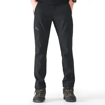 Men Black Fleece Lined Waterproof Ski Pants