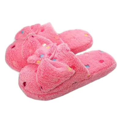 2020 Autumn and Winter New Cotton Slippers for Women, Couple Style, Bowknot Cotton Floor Slippers, Warm, Comfortable, Non-Slip, Home Leisure