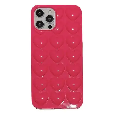 Three-Dimensional Heart Silicone iPhone 17 Pro Case