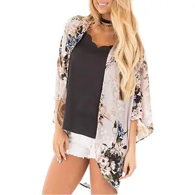 Digital Printed Floral Cardigan Sun Protection Clothing