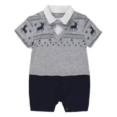 Newborn Infant Cotton Romper White Blue Polka Dot