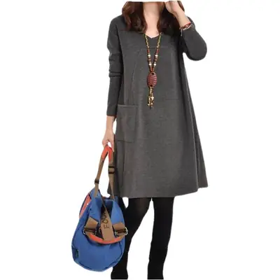 2023 Korean Style Women Loose Skirt Dress Yellow