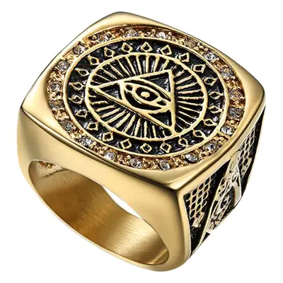 European American Religious Jewelry Rings Wholesale Titanium Steel Angel Devil Eyes Ring