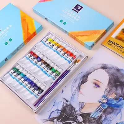 Memories watercolor gouache pigment set 12 24 color 5ml 12ml beginner children painting pigment wholesale