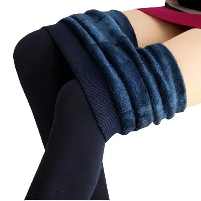 Velvet Knee Pads for Women Green Anti-Pilling Warm Leggings