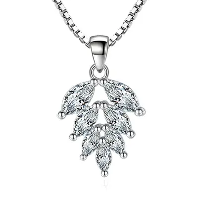 Ice Leaf Silver Pendant Necklace for Women