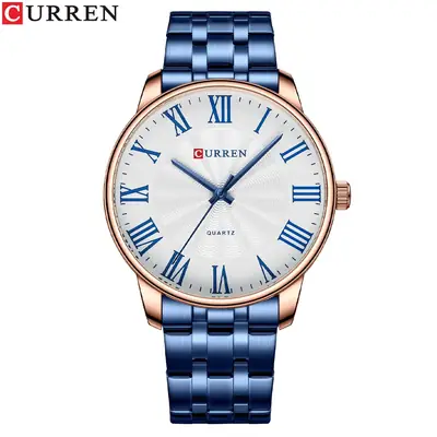 Curren Gold Quartz Men's Watch with Steel Band