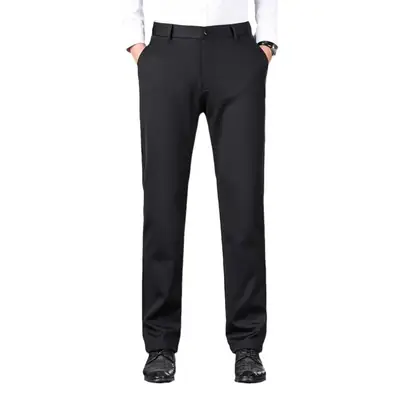 Men's Black Slim Fit Trousers Autumn Winter Loose