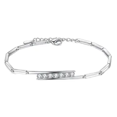 Weihua Silver Bracelet with Purple Gemstones