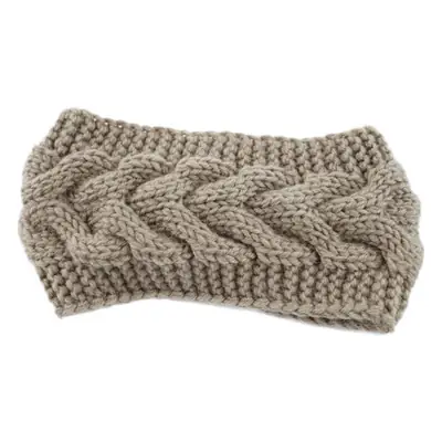 Blue Knitted Twist Bow Woolen Headband for Women