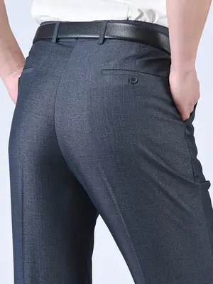 Men's Deep Crotch Thin Pants Blue High Waist