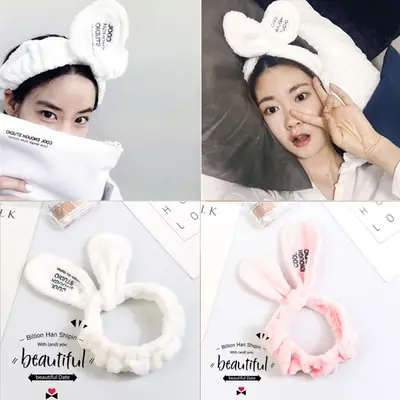 Rabbit Ears Hair Band for Women Wash Face Headband Makeup Mask Yoga Hair Band
