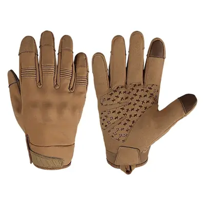 Tactical Touch Screen Motorcycle Gloves Tan Waterproof