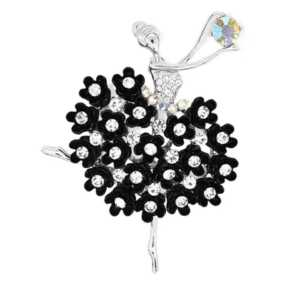 Elegant Crystal Ballet Brooch for Women