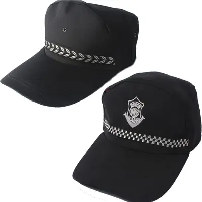 Black Security Training Cap for Men