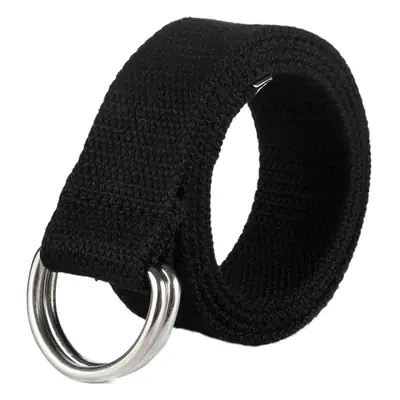 White Canvas Double Ring Belt for Women & Men